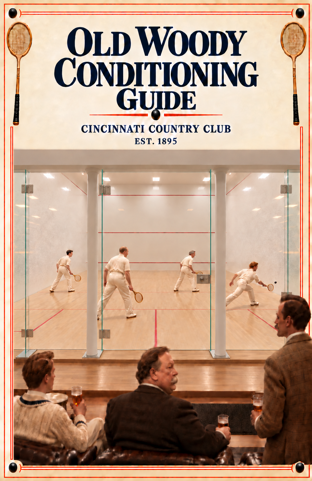 Old Woody Conditioning Guide vintage doubles squash cover